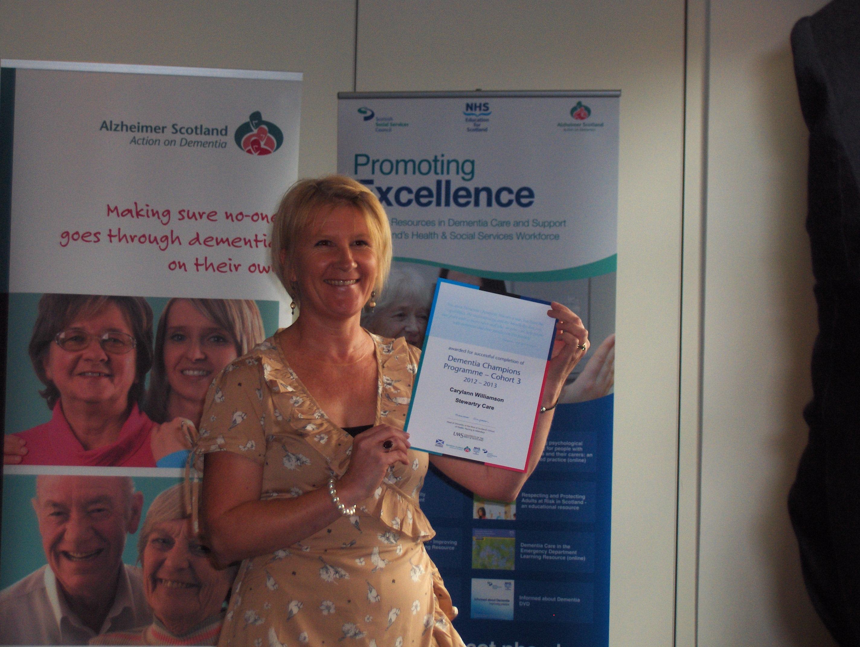 Dementia champion from Stewartry Care